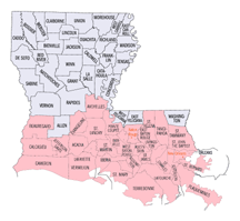 South Louisana Paleo Data Map